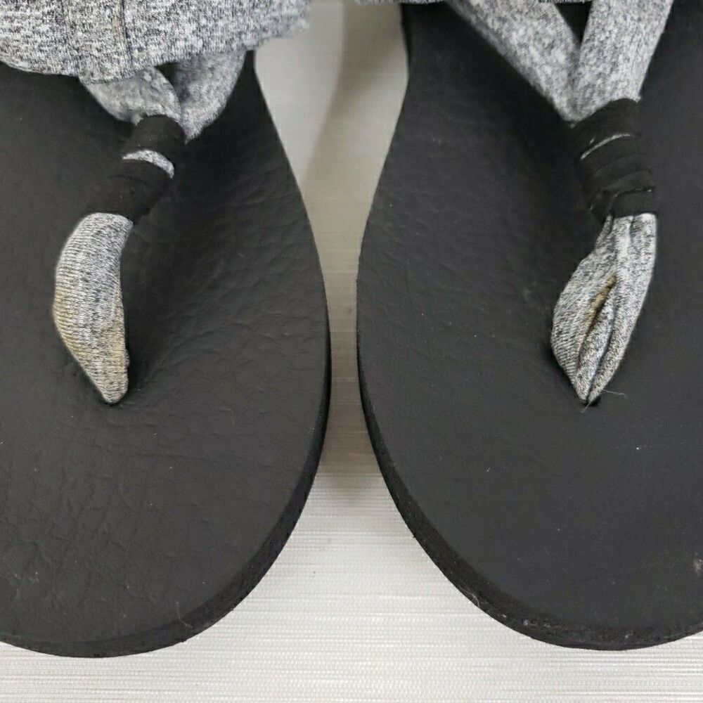 Skechers Yoga Foam Sandals Women 7 Grey Black Slingback Thong Summer Footwear - Picture 11 of 16